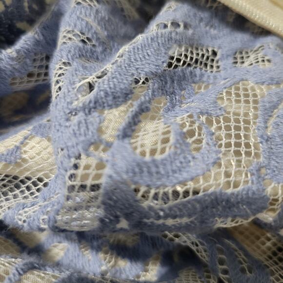 Kaimilan Lace Dress Purple Lilac Midi Short Sleeve Tie Neck Blouson Size Medium - Picture 14 of 16